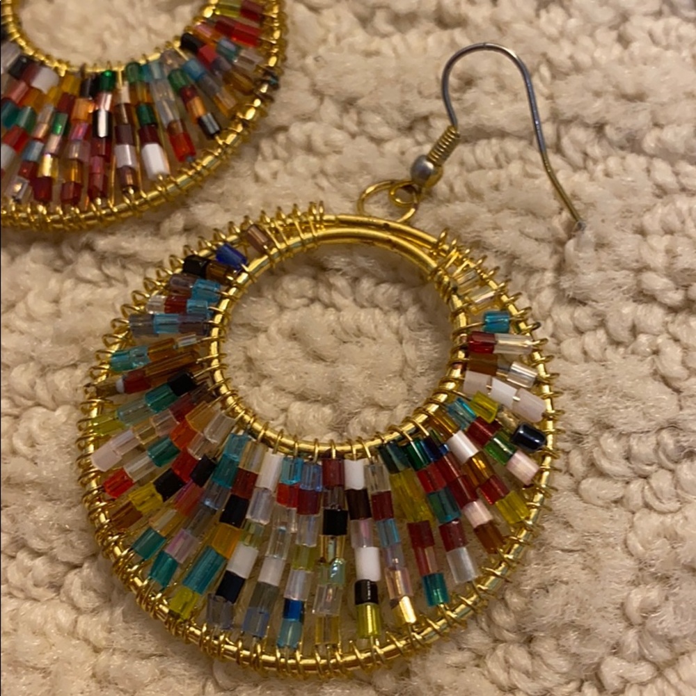 Good multi color beaded dangle earrings